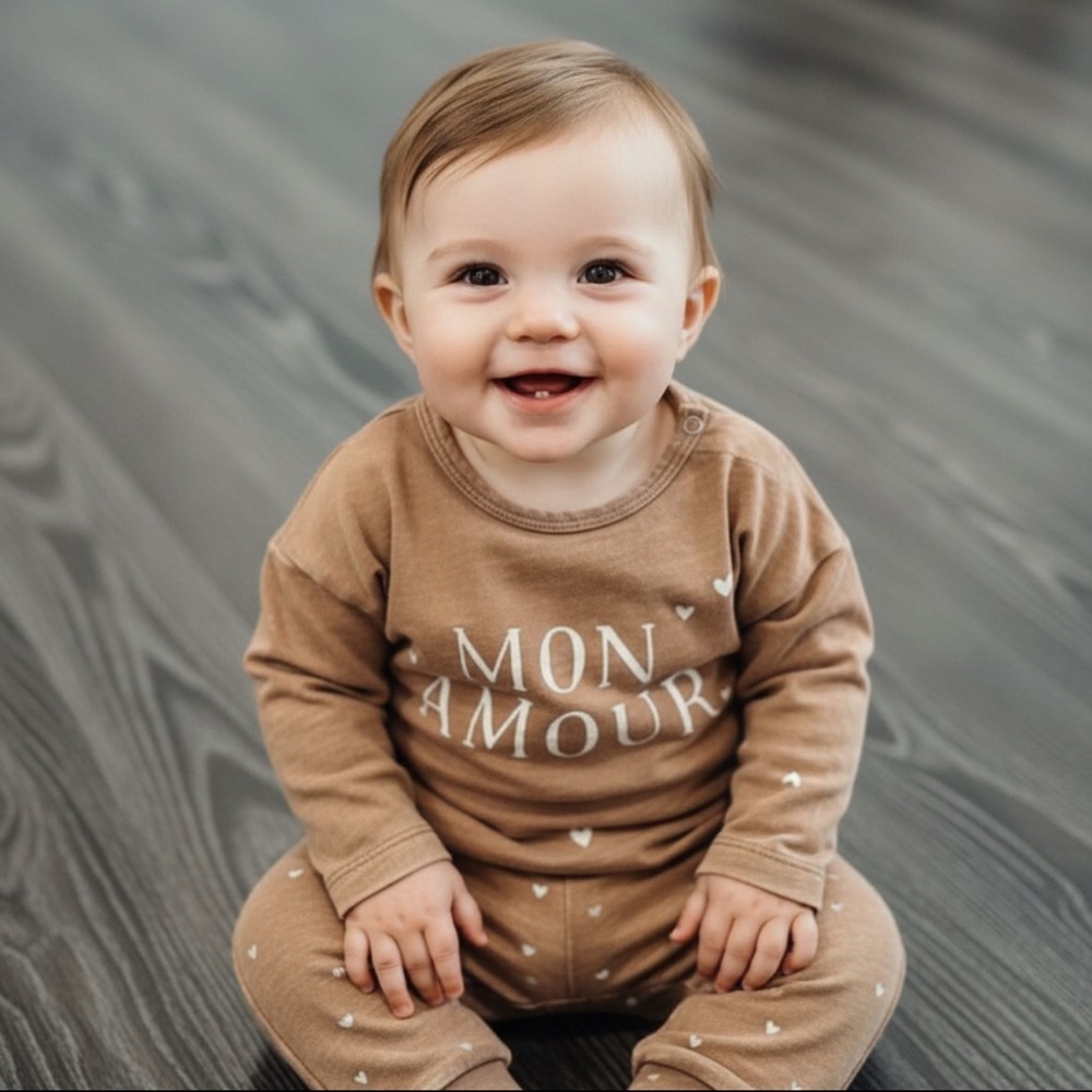Rylee + Cru Top & Pants,  NWTS, 2PC Mon Amour (my love)  szs 0-3 month
